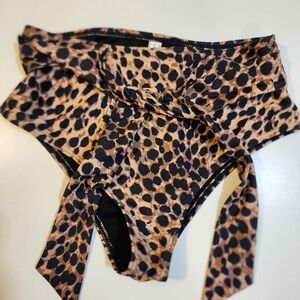 Pink LILY animal print bikini bottom size S